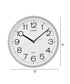 Silver-Toned Framed Numbered Wall Clock