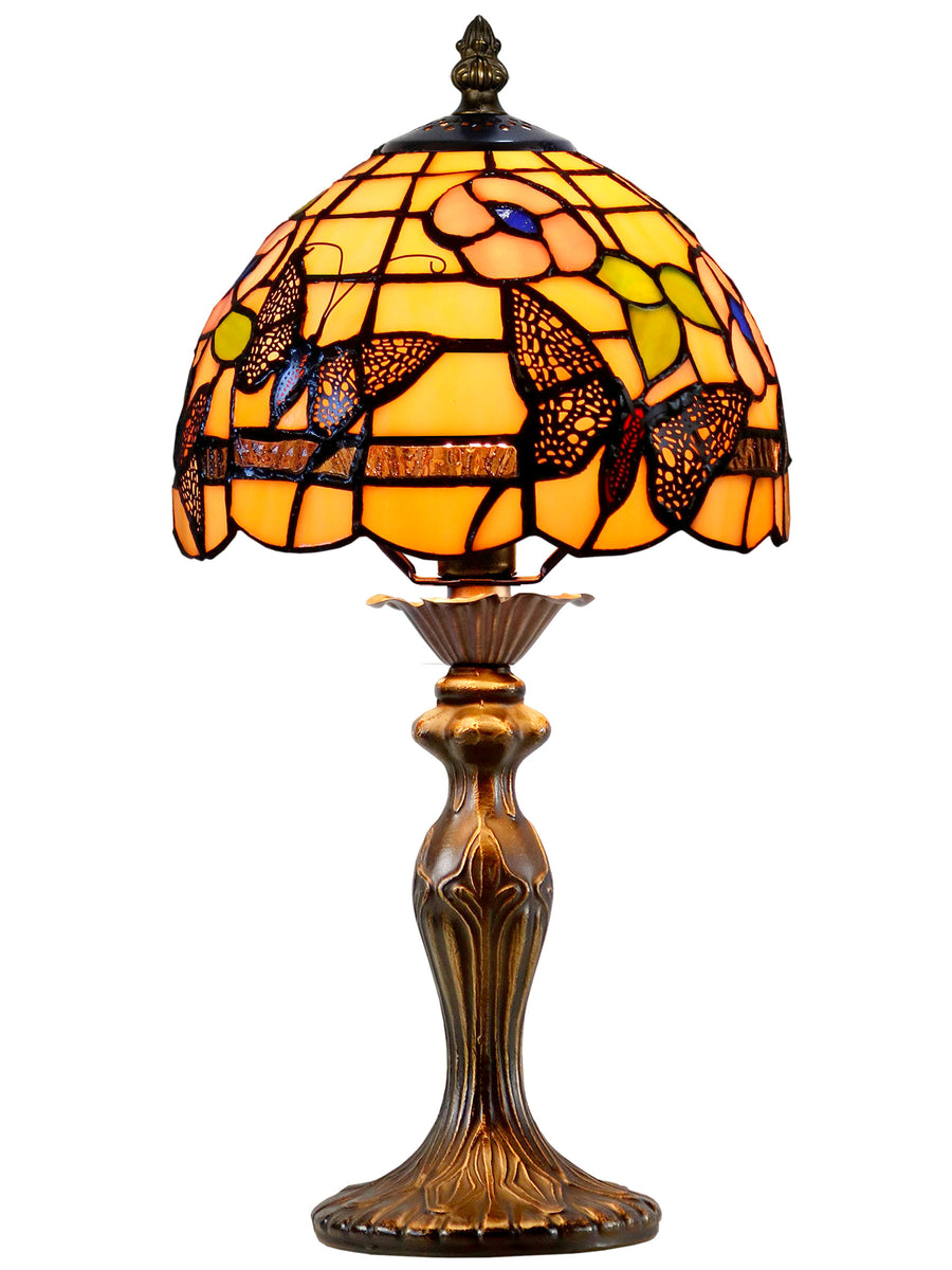 Ferndell Butterfly 14.25 Inch  Tall Handmade Tiffany Accent Lamp