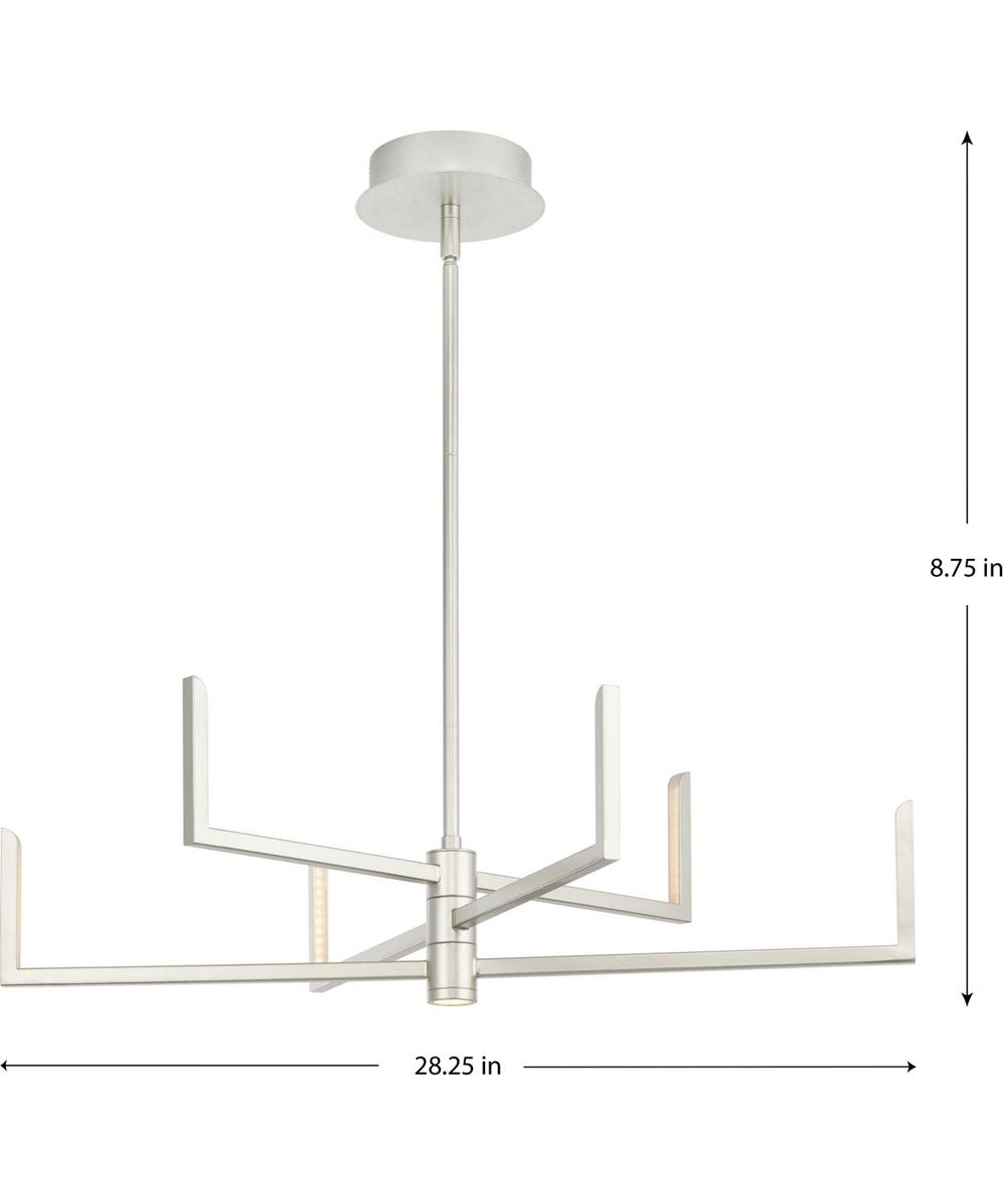 Pivot LED 6-Light Chandelier with Downlight Burnished Nickel