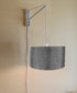18"W MAST Plug-In Wall Mount Pendant 1 Light White Cord/Arm Granite Gray Shade