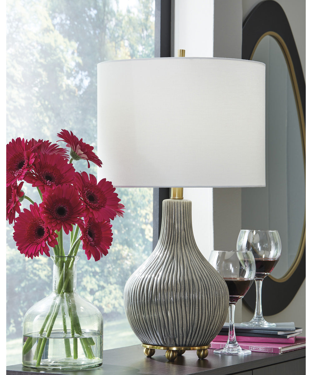 Judlen Ceramic Table Lamp Gray/Gold