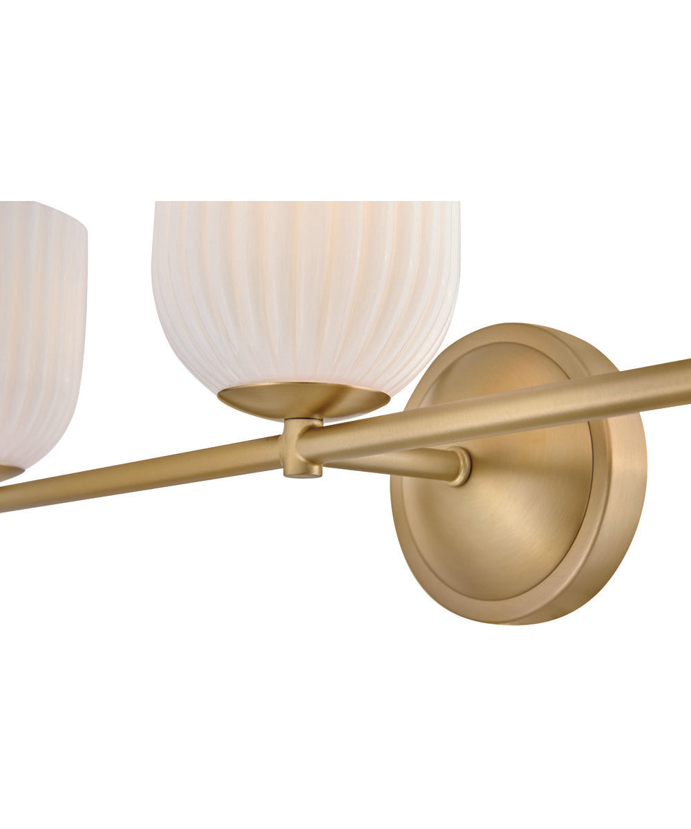 Ava 3-Light Medium Three Light Vanity in Lacquered Brass