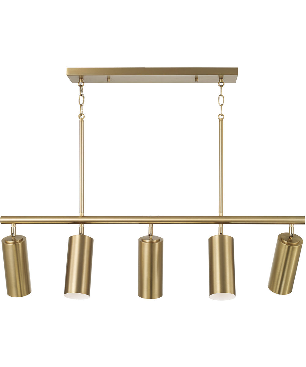 Robbie 5 -Light-Linear Chandelier Aged Brass