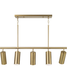 Robbie 5 -Light-Linear Chandelier Aged Brass
