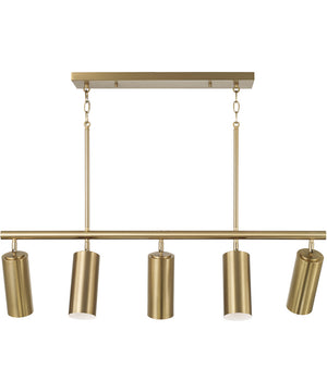Robbie 5 -Light-Linear Chandelier Aged Brass