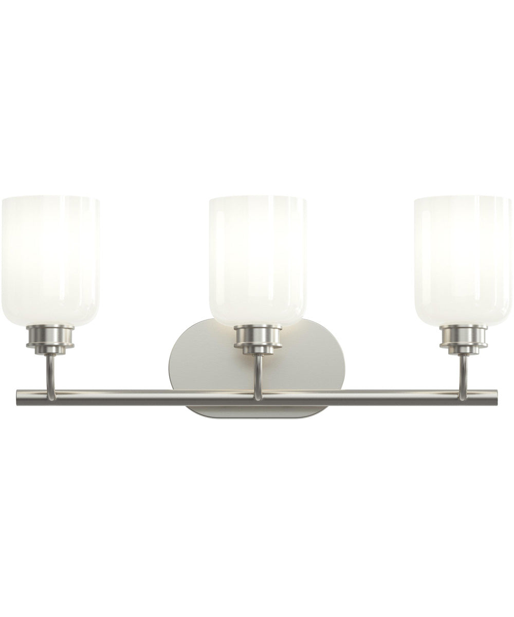 Reines 3-Light Bath Vanity with Opal Glass Shades Brushed Nickel
