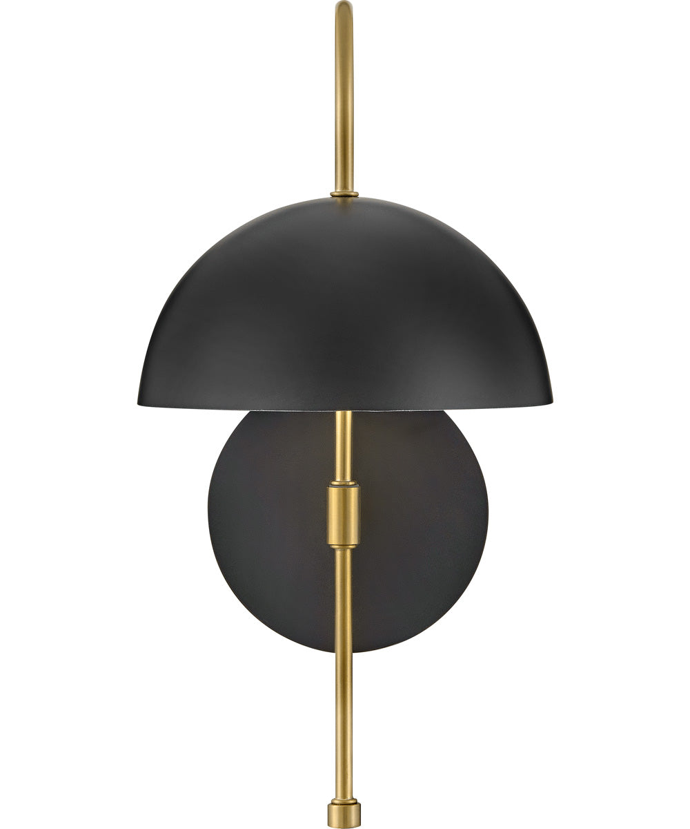 Lou 1-Light Medium Single Light Sconce in Black