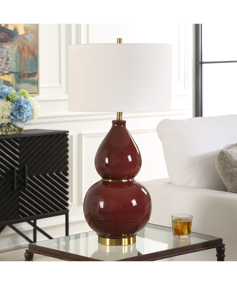 Gourd Burgundy Table Lamp