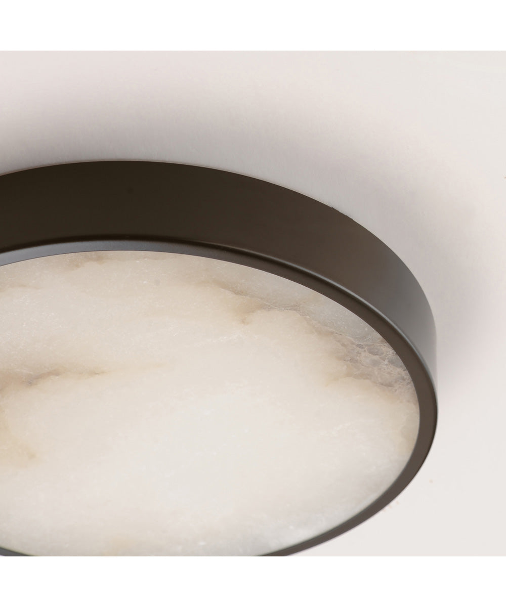 Slab 7 inch LED Alabaster Flush Mount Dark Bronze
