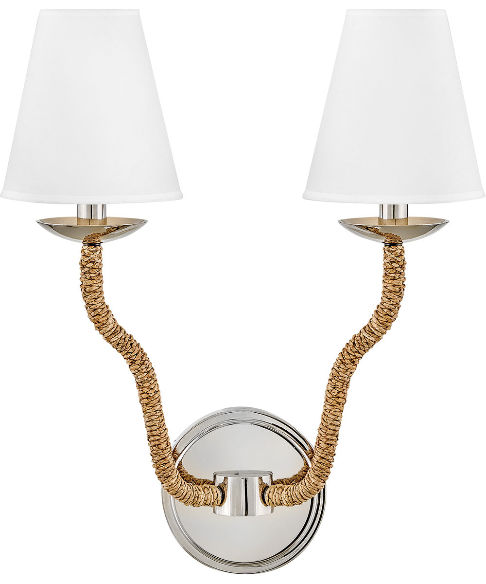 Harwich 2-Light Medium Two Light Sconce in Polished Nickel