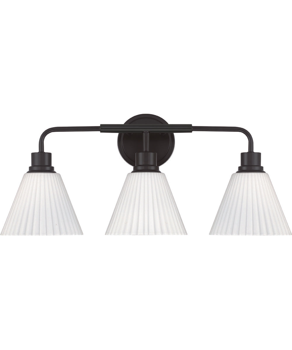 Pleated II 3-Light Lighting Flat Black