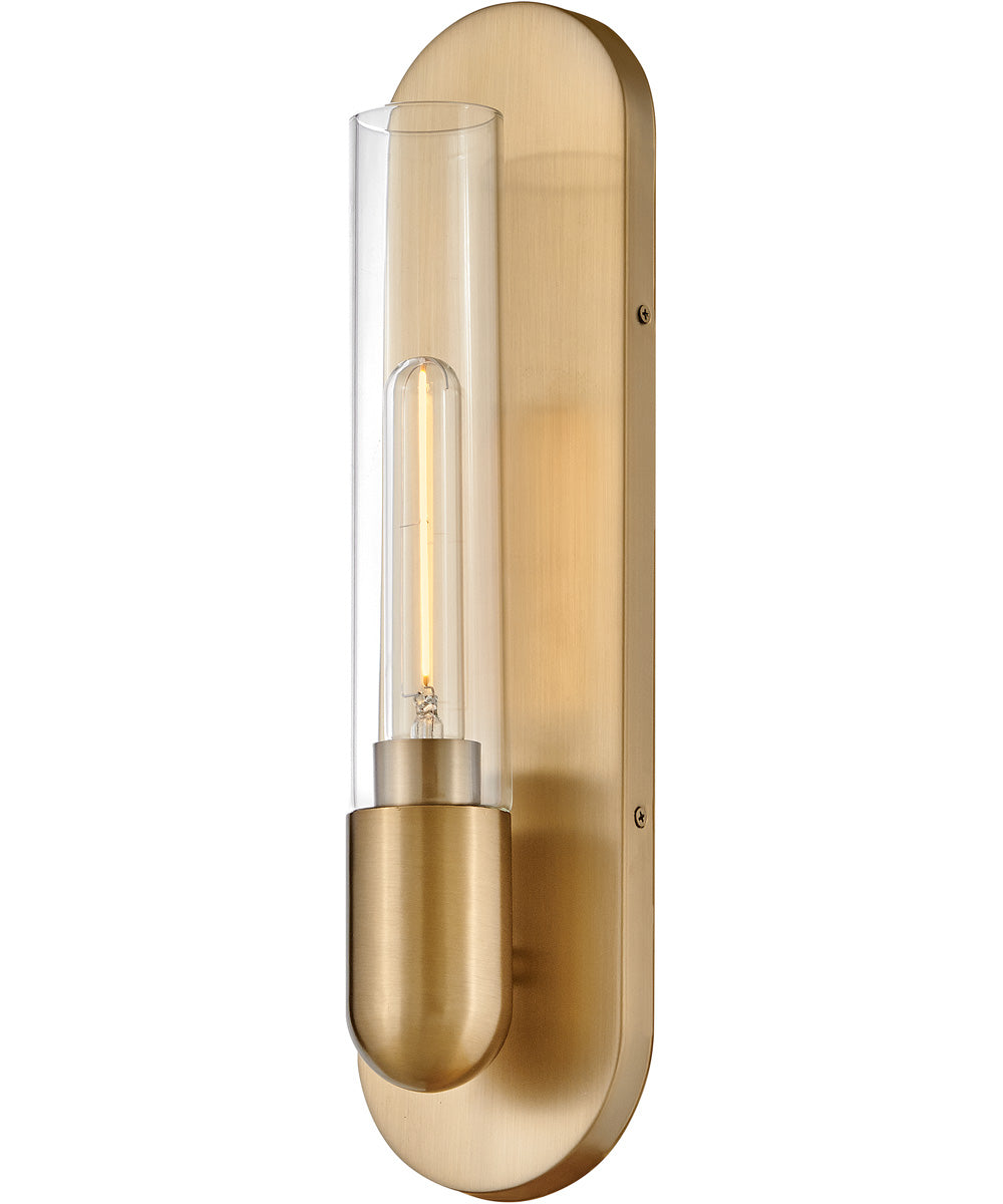 Tully 1-Light Medium Single Light Sconce in Lacquered Brass