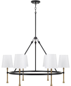 Hollis 6-Light Chandelier Matte Black with Hammered Gold