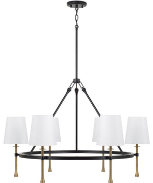 Hollis 6-Light Chandelier Matte Black with Hammered Gold