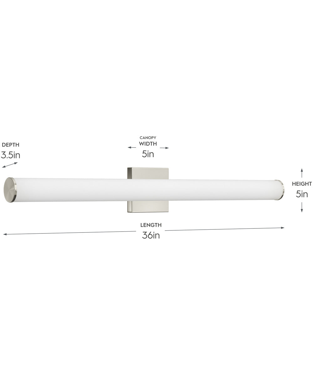 Phase 6.2 36 in. 5CCT Integrated LED Linear Vanity Light Brushed Nickel