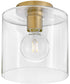 Pippa 1-Light Extra Small Flush Mount in Lacquered Brass