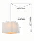 2 Light Swag Plug-In Pendant 12"w Rounded Corner Square White Shade with Diffuser, White Cord