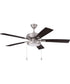 EOS Low Profile 1 bulb Frosted White 52" Ceiling Fan 1-Light Fan Brushed Polished Nickel