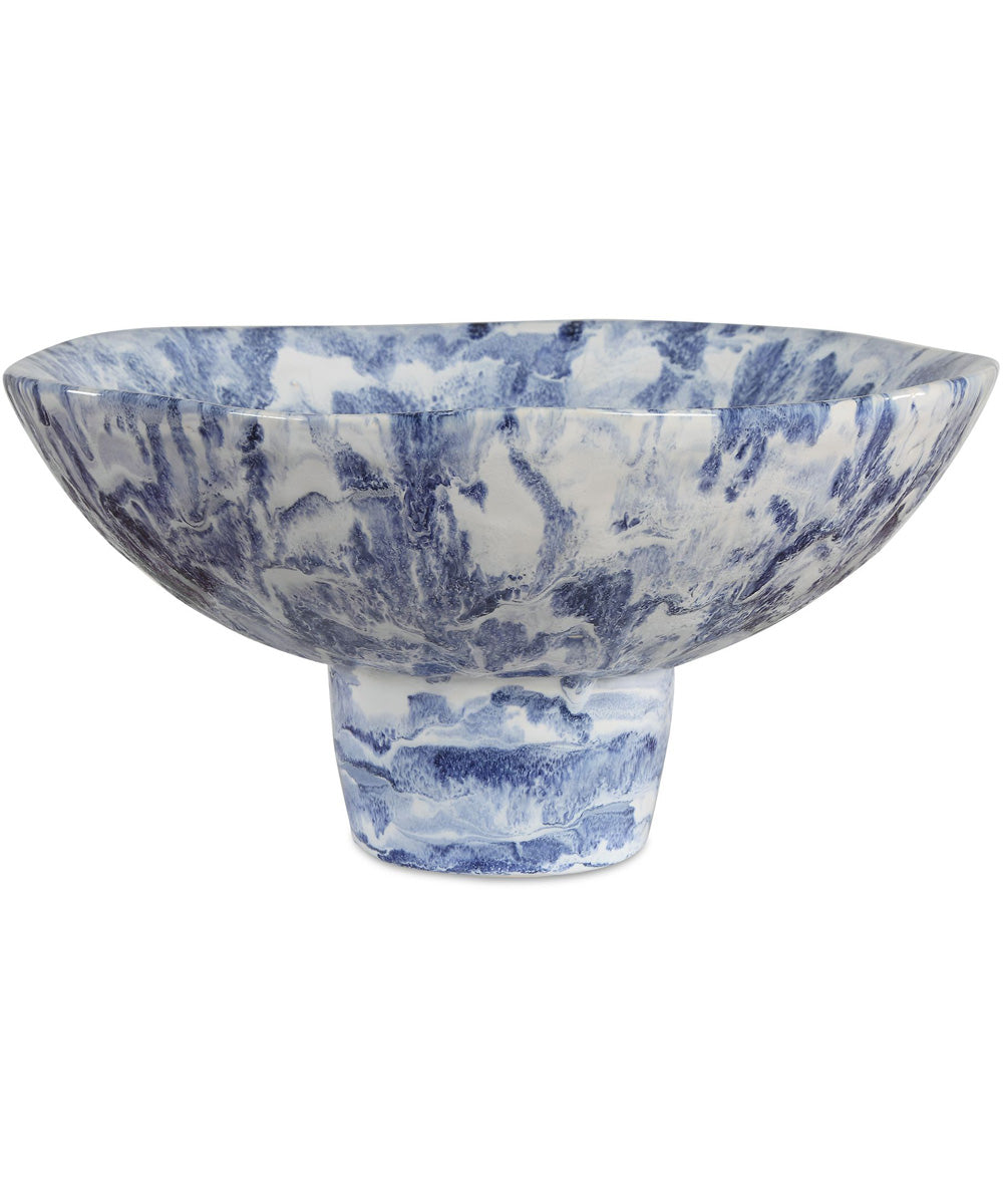 Indigo Marble Pedestal Bowl