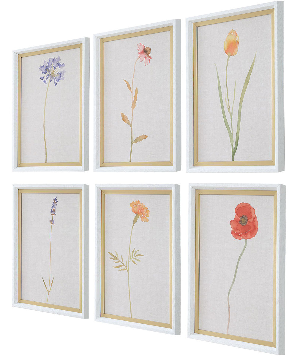 Wild Flourish Framed Floral Prints Set of 6