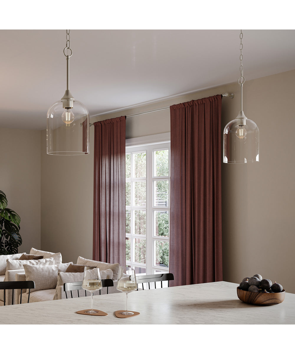 Ilia 1-Light Pendant with Clear Glass Shade Brushed Nickel
