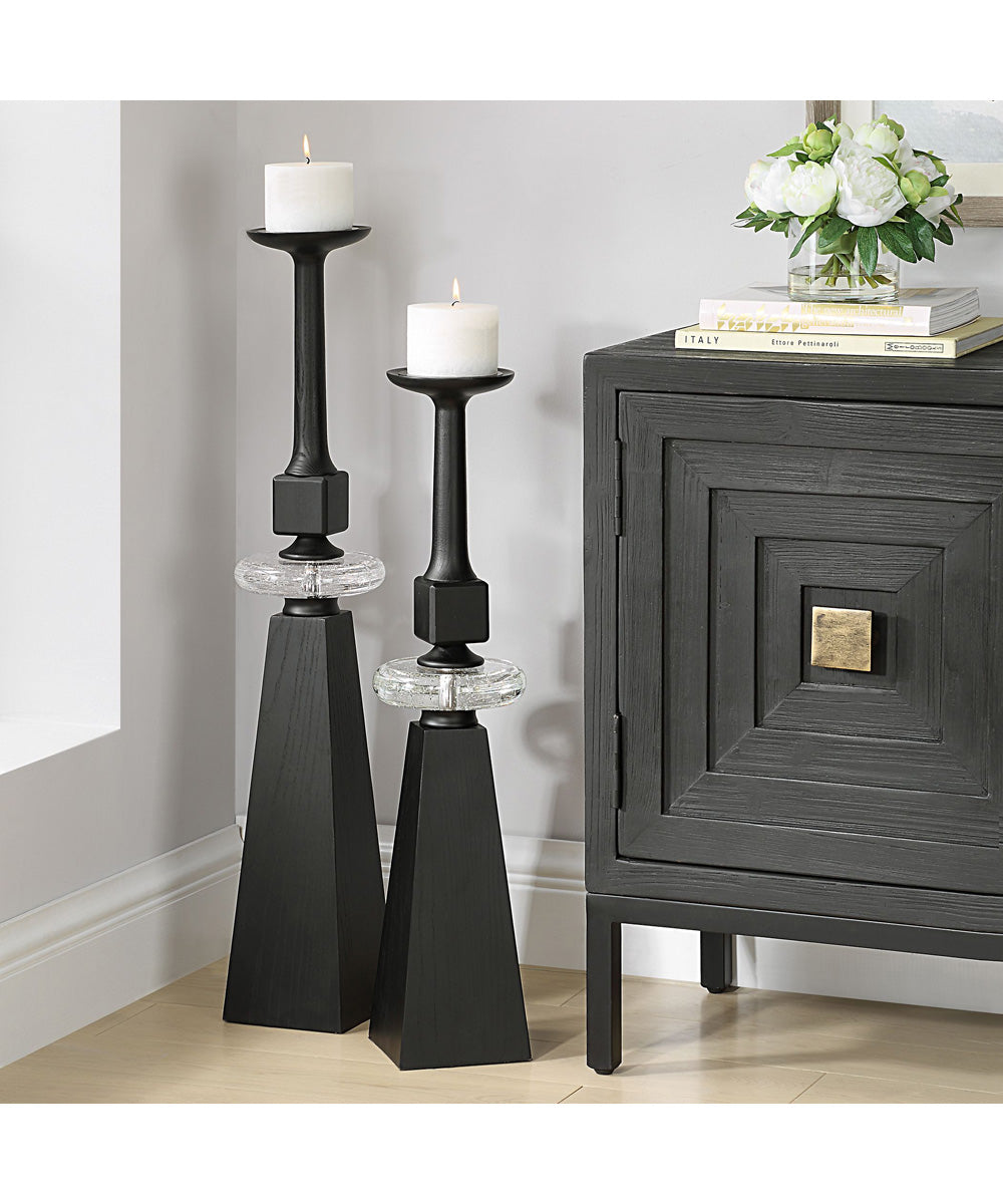 Ebon Glow Floor Candleholders Set of 2