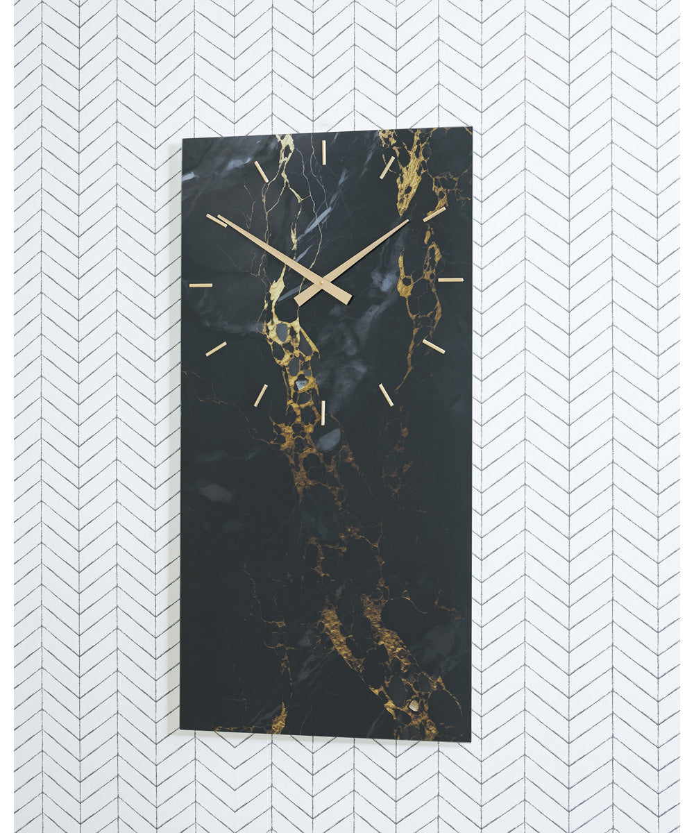 Teague Wall Clock Black/Gold