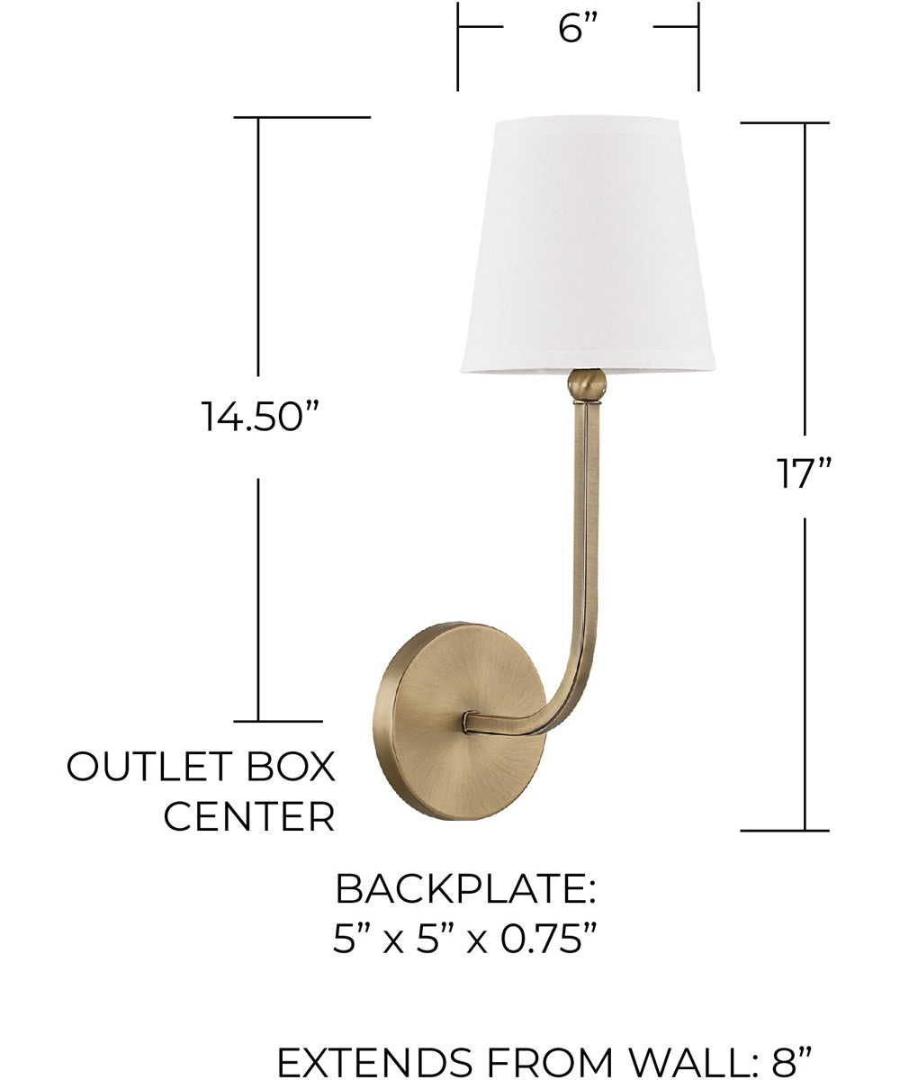 Dawson 1-Light Sconce Aged Brass