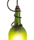 4" Wide Tuscan Vineyard Frosted Green Wine Bottle Mini Pendant