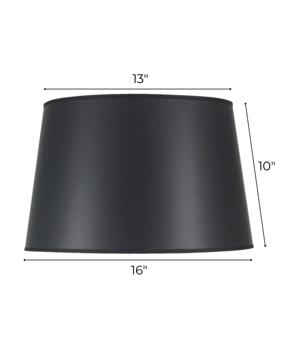 13x16x10 Black Opaque/Silver English Barrel Hardback Lampshade