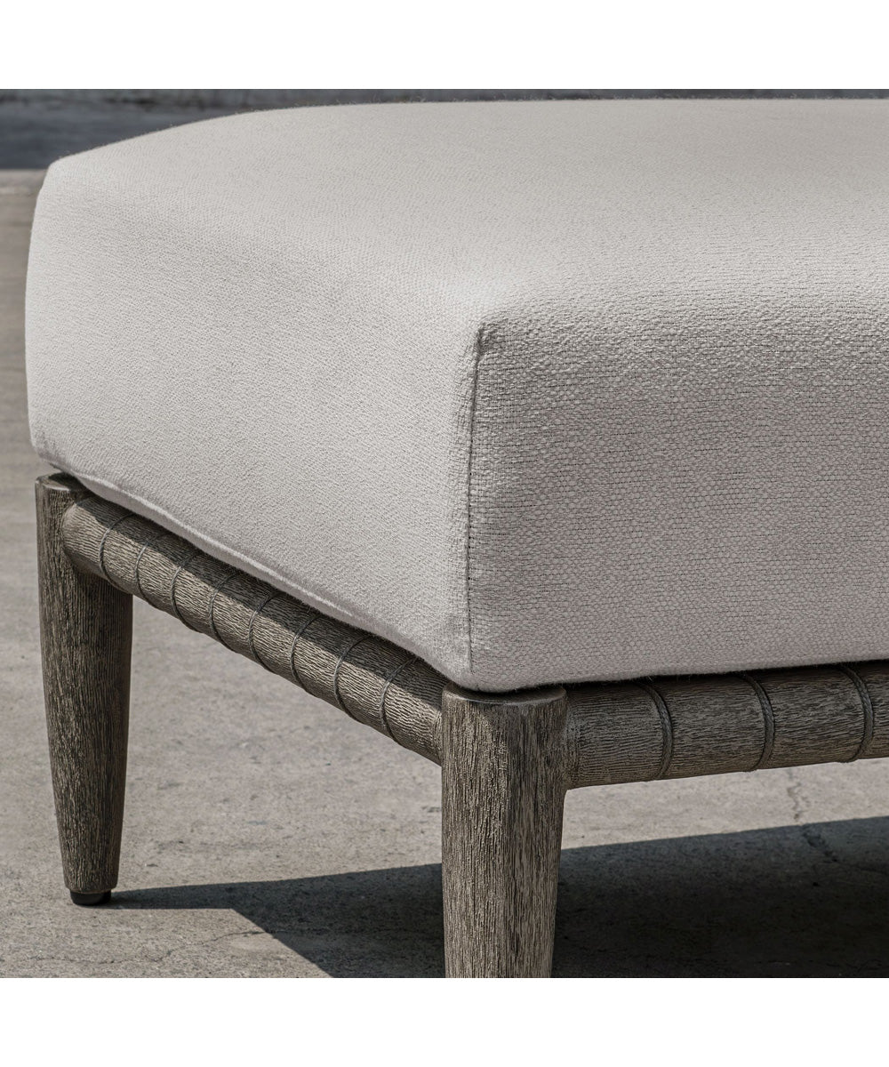 Borneo White Cushion Outdoor Ottoman