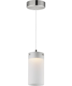 Highball Frosted LED Mini Pendant Satin Nickel