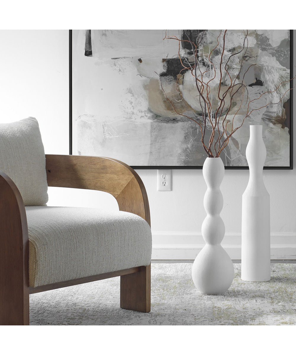 Forma White Ceramic Vases, Large, Set of 2