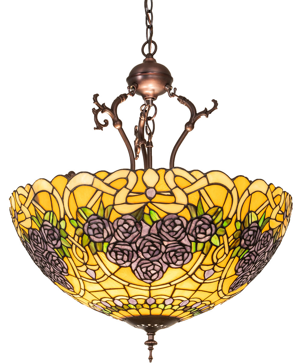 22" Wide Rose Bouquet Inverted Pendant