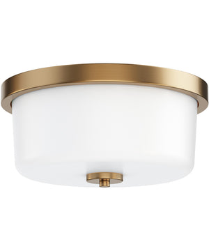 Fuller 2-Light Flush Mount Natural Aged Brass