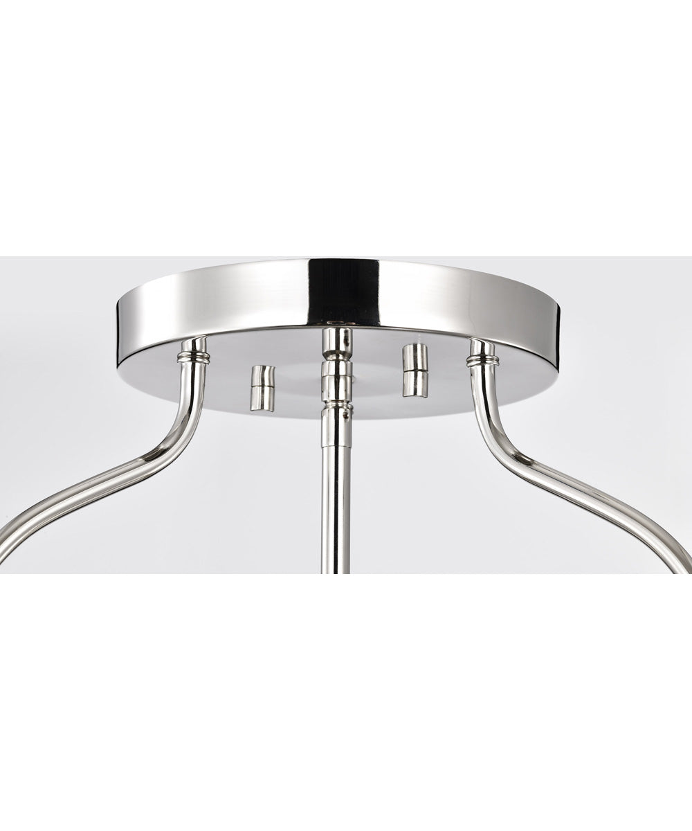 Amado 3-Light Close-to-Ceiling Polished Nickel