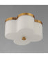 Clover 2-Light Flush Mount Natural Aged Brass