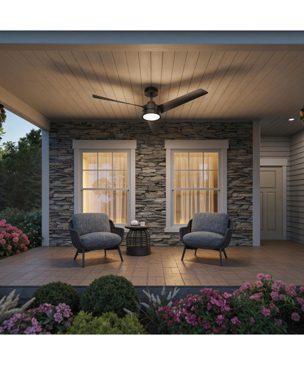 Rizo 52-in. 3-Blade Modern Ceiling Fan Matte Black