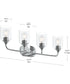 Ilia 4-Light Bath Vanity with Clear Glass Shade Polished Chrome