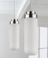 6"W Solar 1-Light Polished Nickel Pendant With Frosted Glass Shade