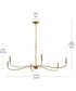 Ilia 6-Light Extra Large Chandelier Brushed Gold