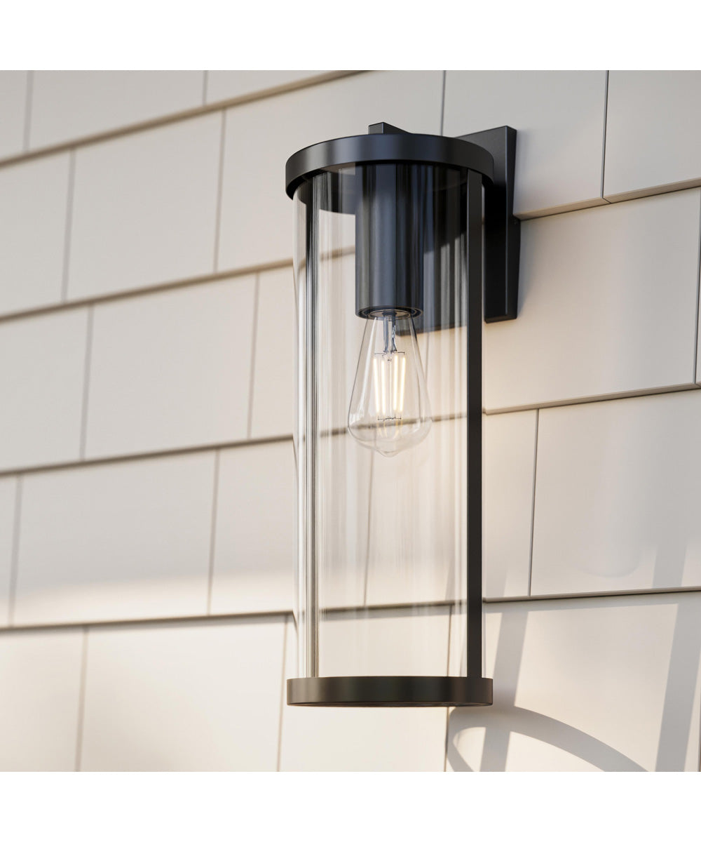 Kagen Extra Large Outdoor Wall Light with Clear Glass Panels Matte Black
