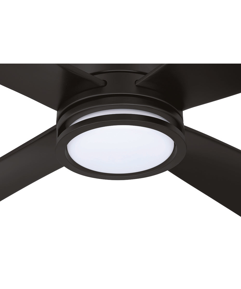 Rhett 52" 4-Blade Indoor/Outdoor Ceiling Fan Damp Rated 1-Light Fan Flat Black