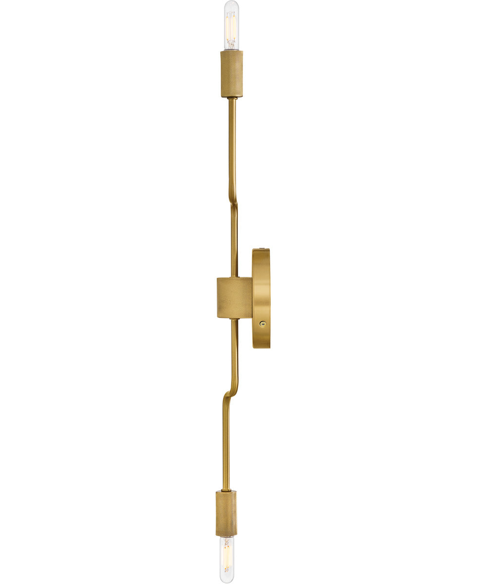 Austen 2-Light Medium Two Light Sconce in Lacquered Brass