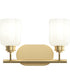 Reines 2-Light Bath Vanity with Opal Glass Shades Brushed Gold