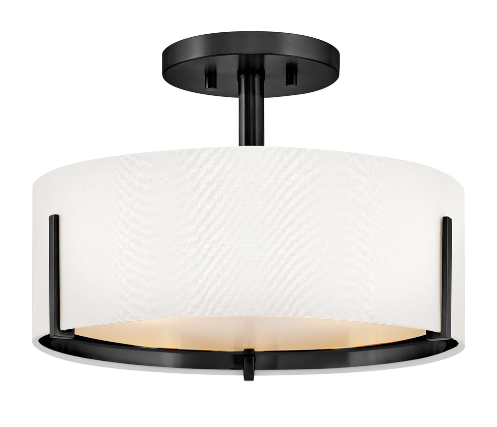 Halle 3-Light Medium Semi-Flush Mount in Black