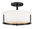 Halle 3-Light Medium Semi-Flush Mount in Black