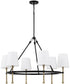 Hollis 6-Light Chandelier Matte Black with Hammered Gold
