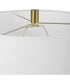 Ceramic Table Lamp in White Gloss and Gold with White Linen