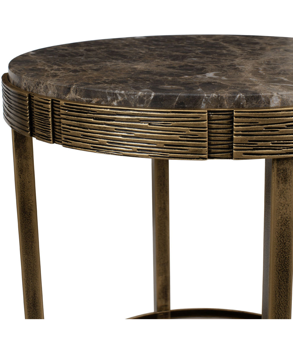 Cusano Round Dark Marble Accent Table